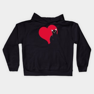 Cat Valentines Day Boys Girls Valentine Kids Hoodie